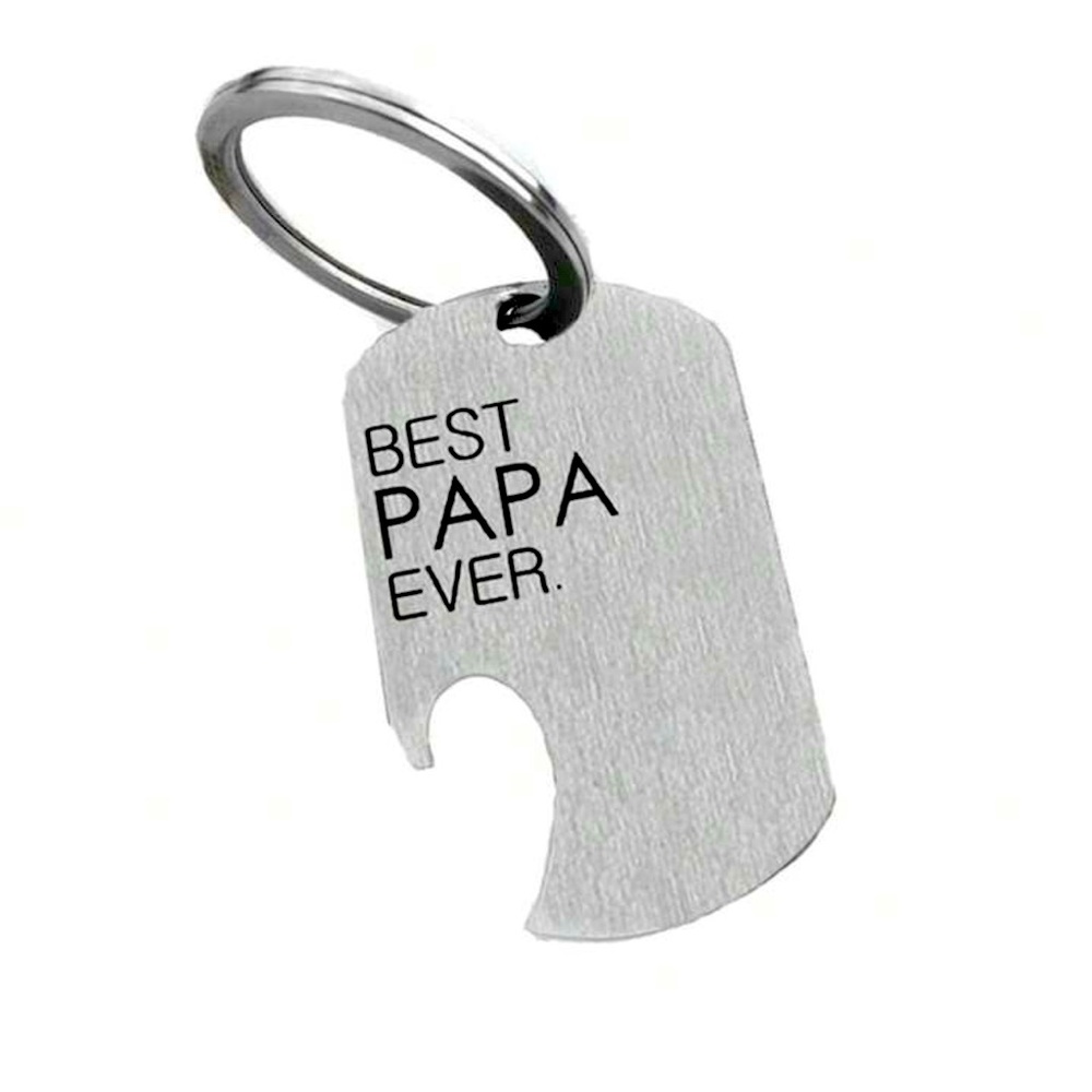 1pc Best PAPA EVER Stainless Steel Bottle Opener  Keyring